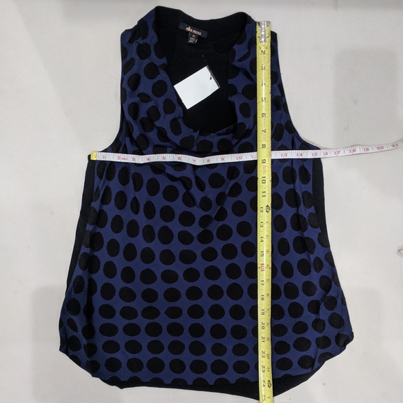 Ella Moss Navy Dot Drape Neck Tank Blouse - Picture 8 of 8